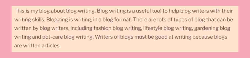 A screenshot example of keyword stuffing