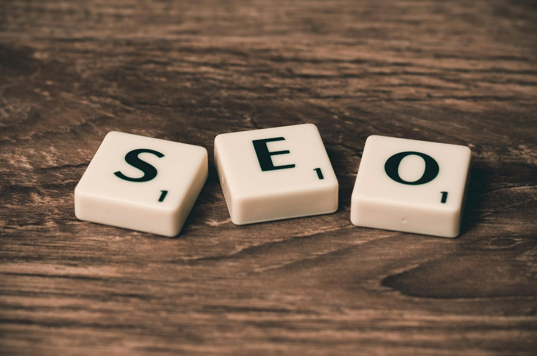 Scrabble tiles that spell SEO